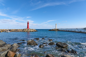Fototapeta na wymiar Lighthouse at Cheongsapo port