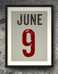 june calendar on the photo frame