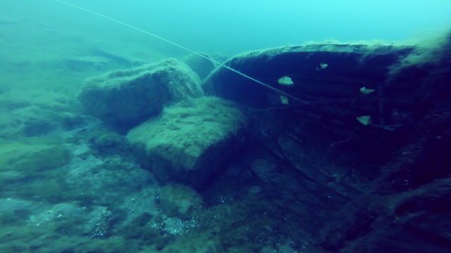 Ship Wreck Underwater into a Quarry
