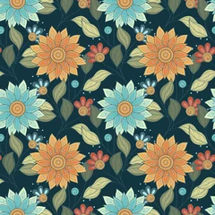 Möbelaufkleber Vector Seamless Floral Pattern © irinakrivoruchko