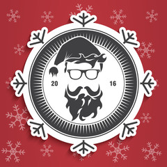 vector hipster santa silhouette