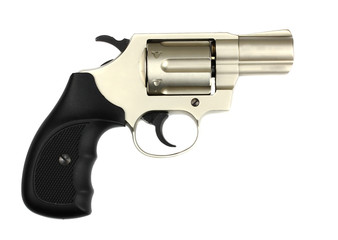Gun revolver on a white background