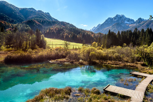 Zelenci lake in Slovenia.