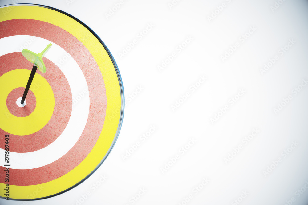 Poster dart board and a direct hit on target