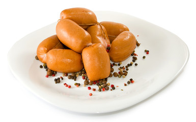 sausages on a plate