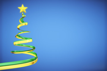Concept christmas tree at blue background
