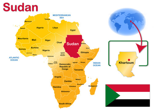 Sudan, Map And Flag