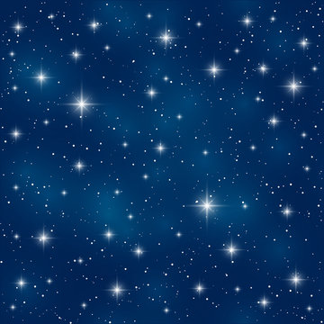 Seamless pattern with shiny stars 