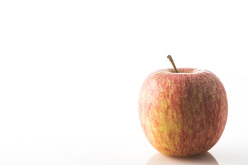 biological red apple on white background