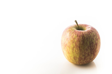 biological red apple on white background