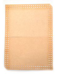Old brown paper on a white background