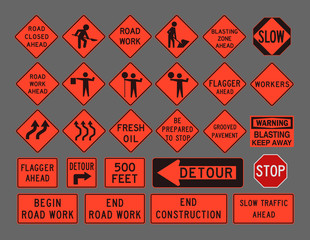 Workers road signs - 97563417