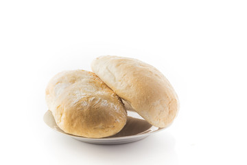 ciabatta bread on white background