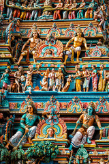 Fototapeta na wymiar Gopuram (tower) of Hindu temple 