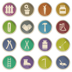 Garden tools simply icons