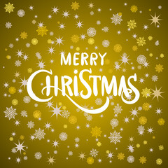 cute Merry Christmas card gold holiday vector card