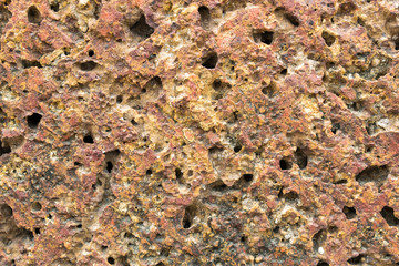 Close up stone texture, laterite stone.