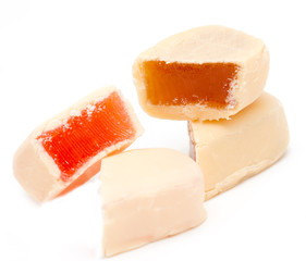 marmalade in white chocolate on a white background