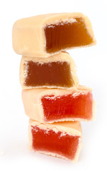 marmalade in white chocolate on a white background