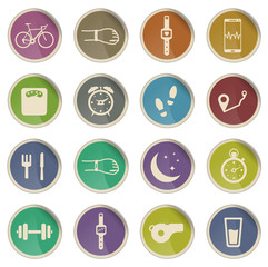 Jogging and workout simply icons