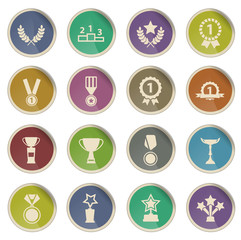 Medals and tropheys simply icons