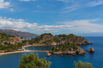 Fototapeta na wymiar Isola Bella Taormina Panorama