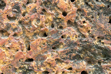Close up stone texture, laterite stone.