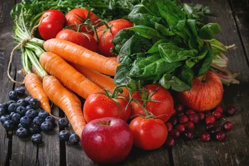 Papier Peint photo autocollant Légumes Mélange de fruits, légumes et baies