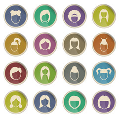 Woman hair simply icons