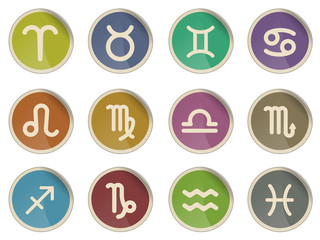 Zodiac signs icon set