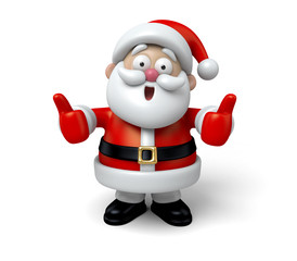 The Santa Claus makes a personalized gesture