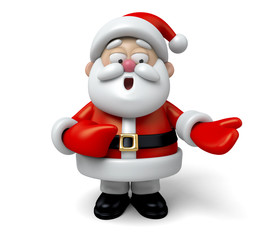 The Santa Claus makes a personalized gesture