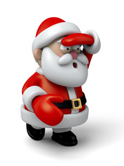 The Santa Claus makes a personalized gesture