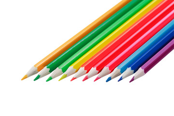 Colored Pencils On White