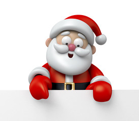 The Santa Claus and a white board