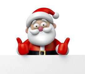 The Santa Claus and a white board