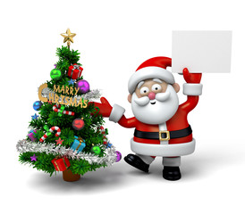 The Santa Claus and a christmas tree