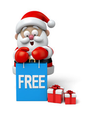 The Santa Claus and a few of free gifts