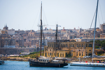 ship in the port of Valletta