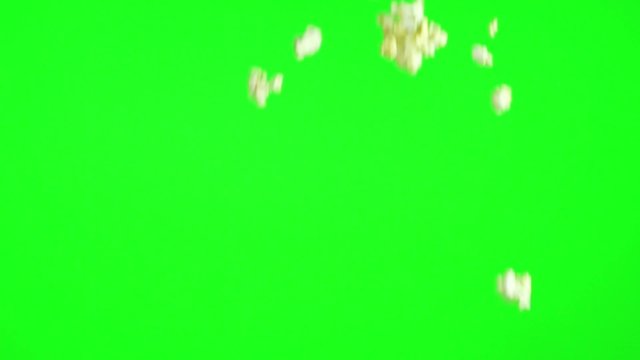 Real popcorn falling down the right side