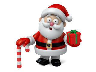 The Santa Claus and a gift box