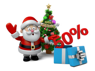 The Santa Claus and some half off products