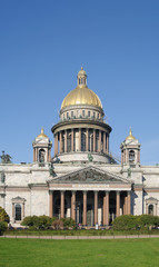 Fototapeta na wymiar South facade of Cathedral of St Isaac of Dalmatia, St.Petersburg, Russia 