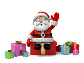 The Santa Claus and a lot of gifts