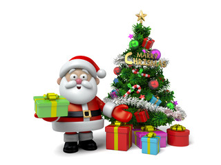 The Santa Claus and a lot of gifts