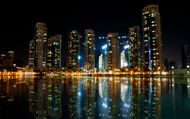 Fototapeta na wymiar Colorful night view of city