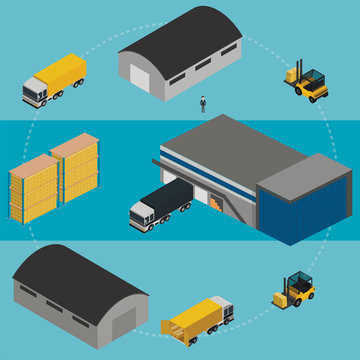 Warehouse infographic illustration.