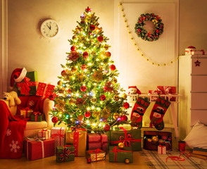 christmas tree at home interior