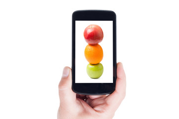 Healthy fruits as traffic lights picture