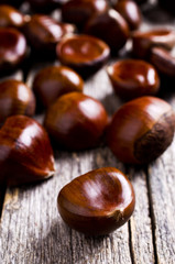 Ripe large chestnuts